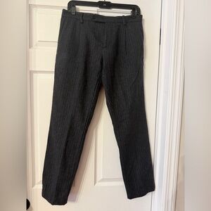 Men's Wool Black Pinstripe Pants